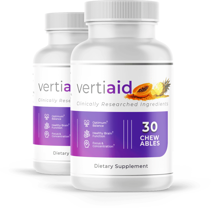 VertiAid supplement bottle for inner ear and balance support